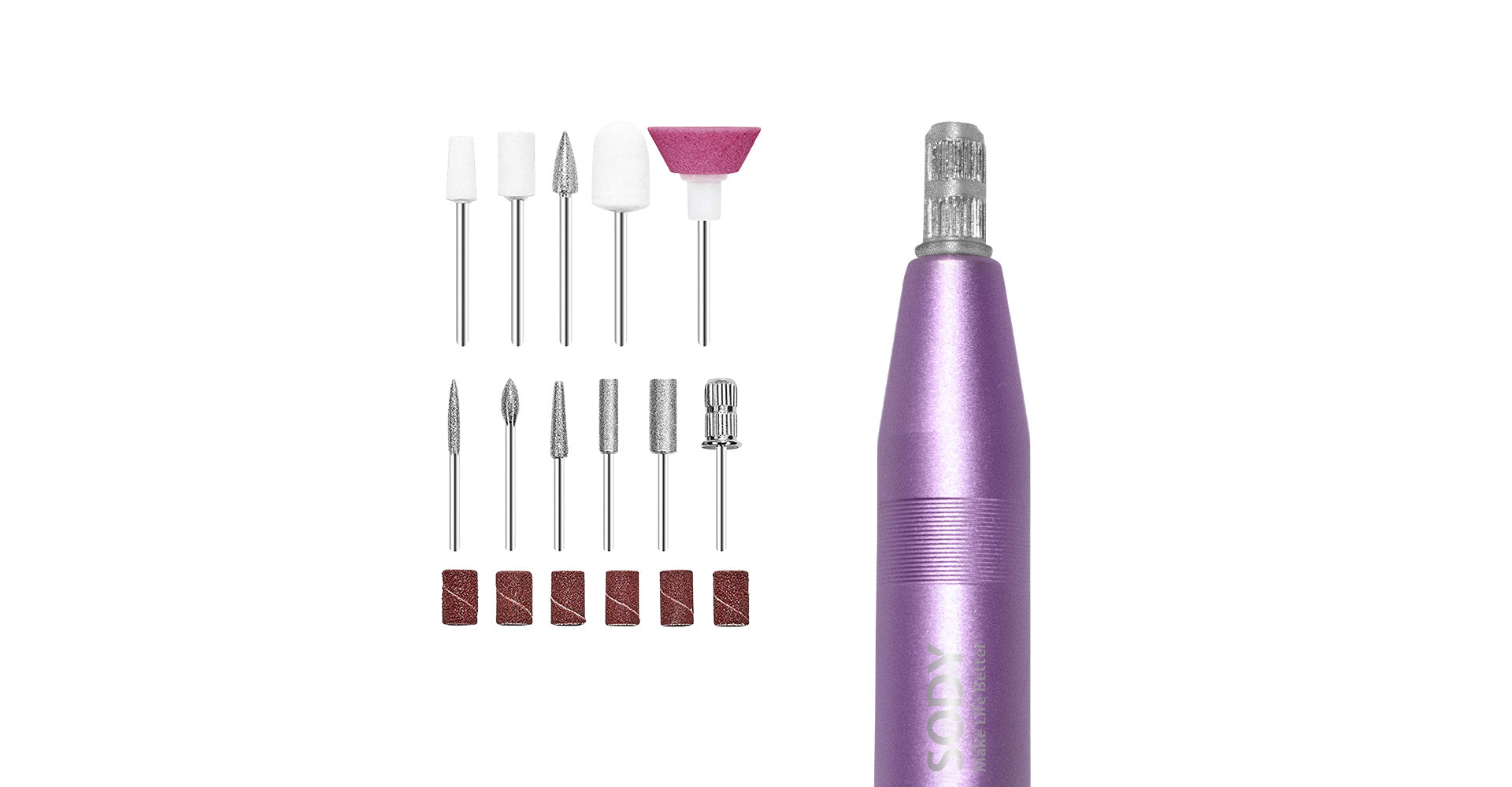 SODY BH1007 Nagelfil kit för borttagning av nagellack och gel